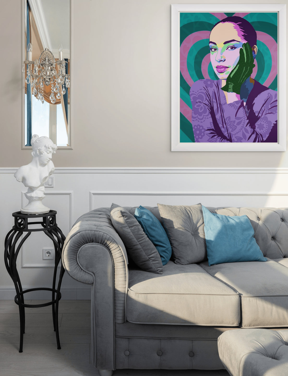 Love Deluxe - Sade portrait art - Limited Edition Hand-Embellished Canvas Art Giclee - Vakseen Art