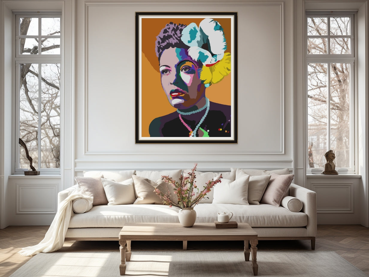 Lady Day - Billie Holiday Portrait - Limited Edition Giclee Art Print & Wall Decor - Vakseen Art