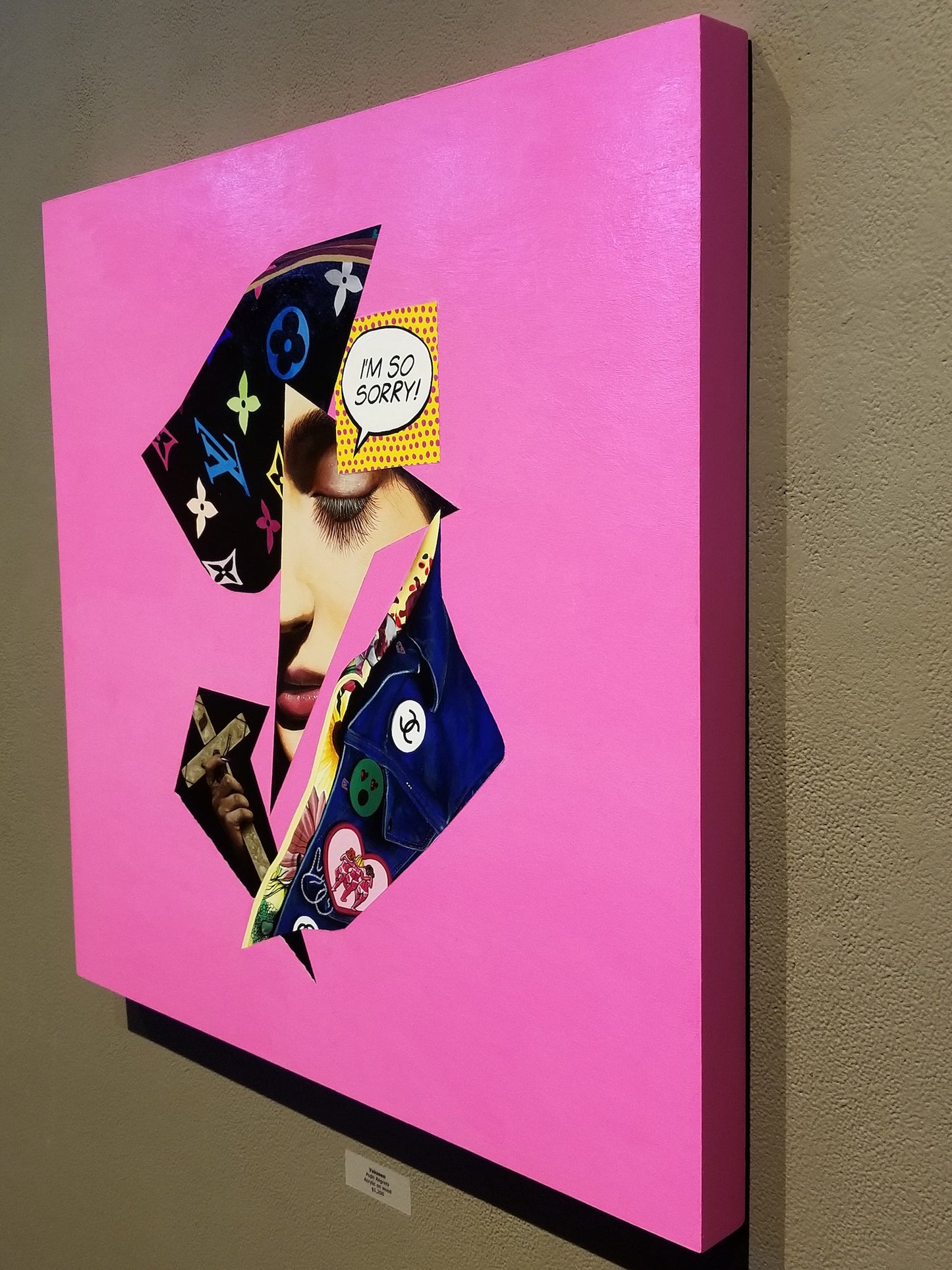 Posh Regrets - Collage Portrait – Original Acrylic Painting – Vanity Pop Series – Wall Decor by Vakseen