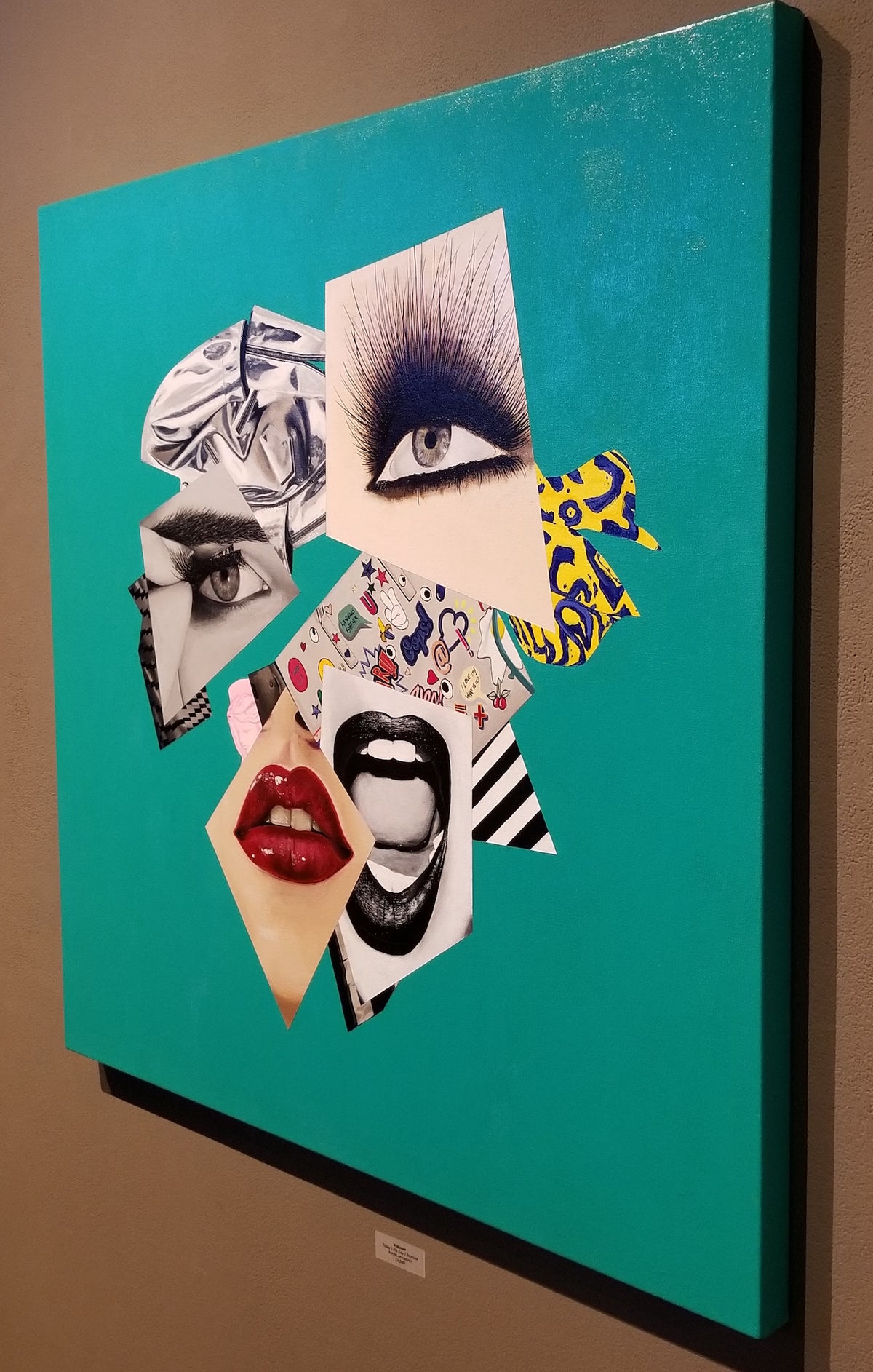 Abstract portrait Art - Vanity Pop - Collage Portrait - Original Acrylic Painting & Wall Decor - Vakseen Art