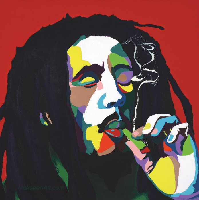 Burnin Bob - Bob Marley portrait art - Custom Art Stickers for Laptops & Wall Decor - Vakseen Art