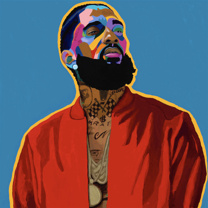 Nothin Like U- Nipsey Hussle portrait art - Custom Art Stickers for Laptops & Wall Decor - Vakseen Art