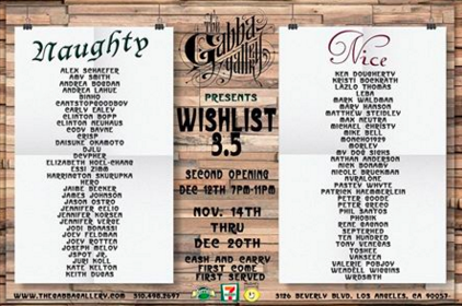 The Gabba Gallery’s “WishList 3.5″ Opening Dec. 12
