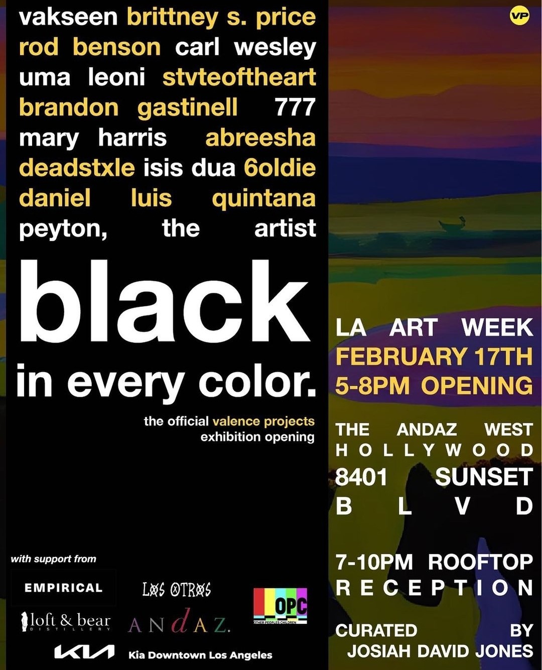 Valence Projects x Hotel Andaz “Black in Every Color” Opening Feb. 17th