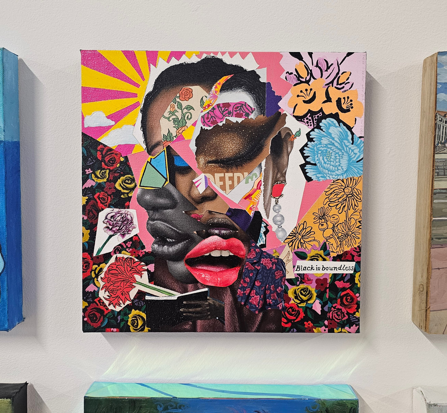 Rediscovering Myself – Collage Portrait – Original Acrylic Painting – Vanity Pop Series – Wall Decor by Vakseen