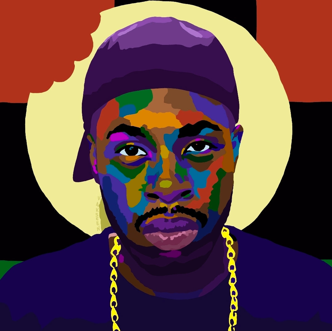 Dilla J Dilla-inspired hand-embellished canvas art by Vakseen
