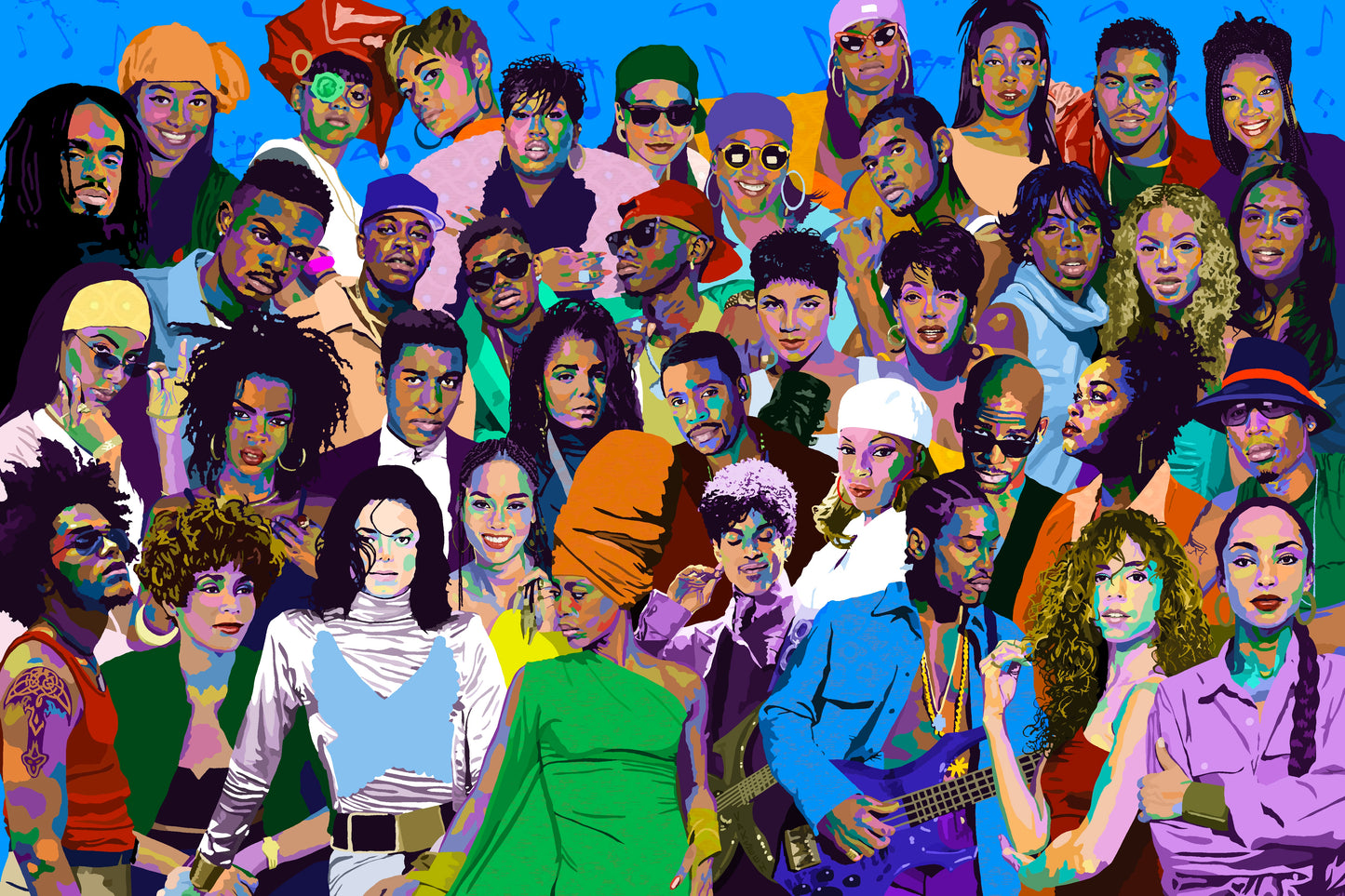 A 90s Kinda Love – R&B Soul Legends – Limited Edition Giclée Art Print – Legends Only Series – Wall Decor by Vakseen