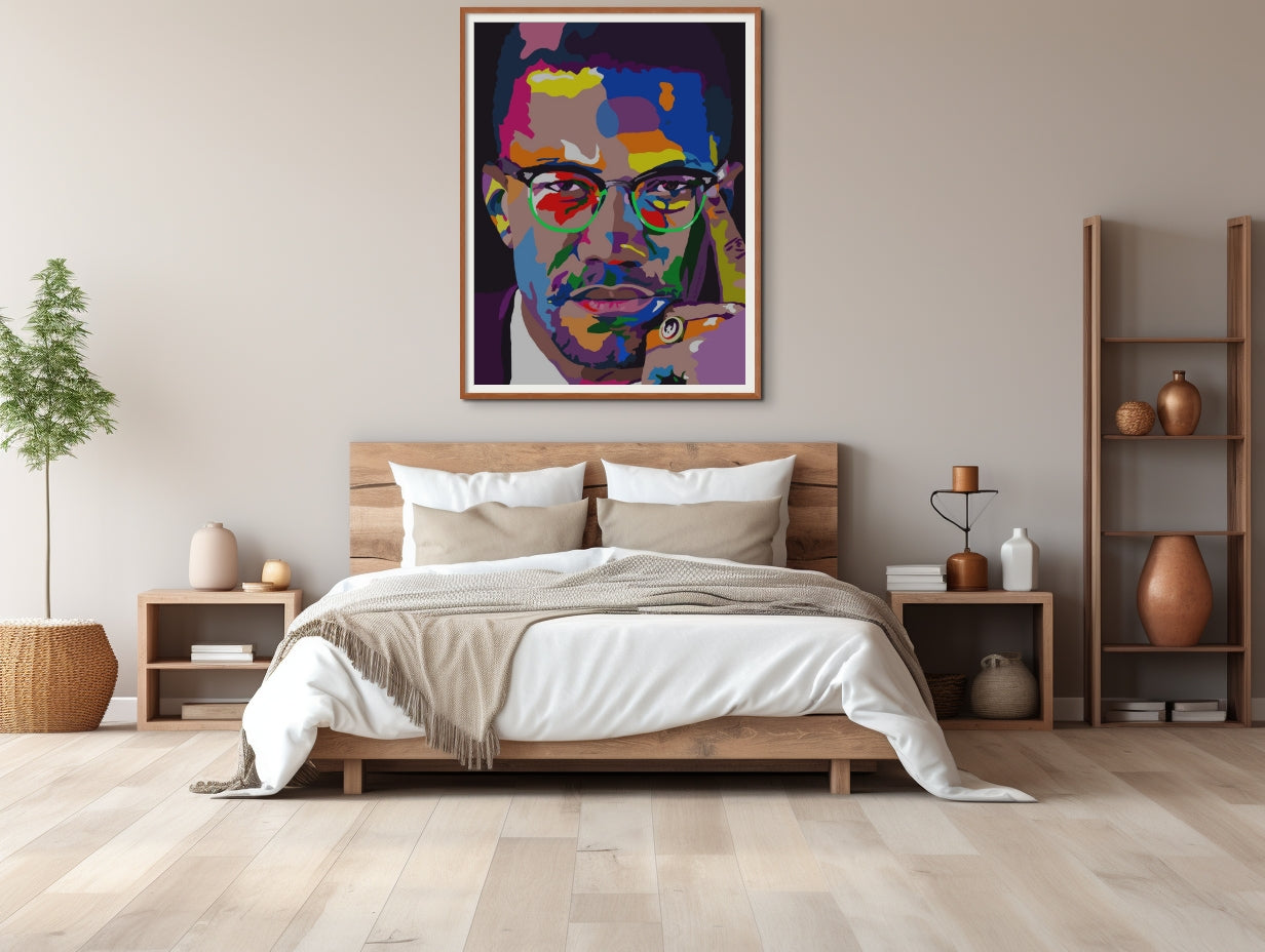 By Any Means - Malcolm X Portrait - Limited Edition Giclee Art