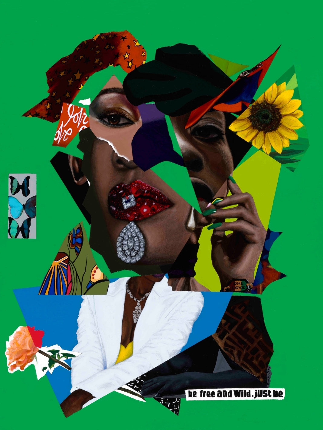 FREE - Abstract portrait Art - Vanity Pop - Collage Portrait - Limited Edition Giclee Art Print - Vakseen Art