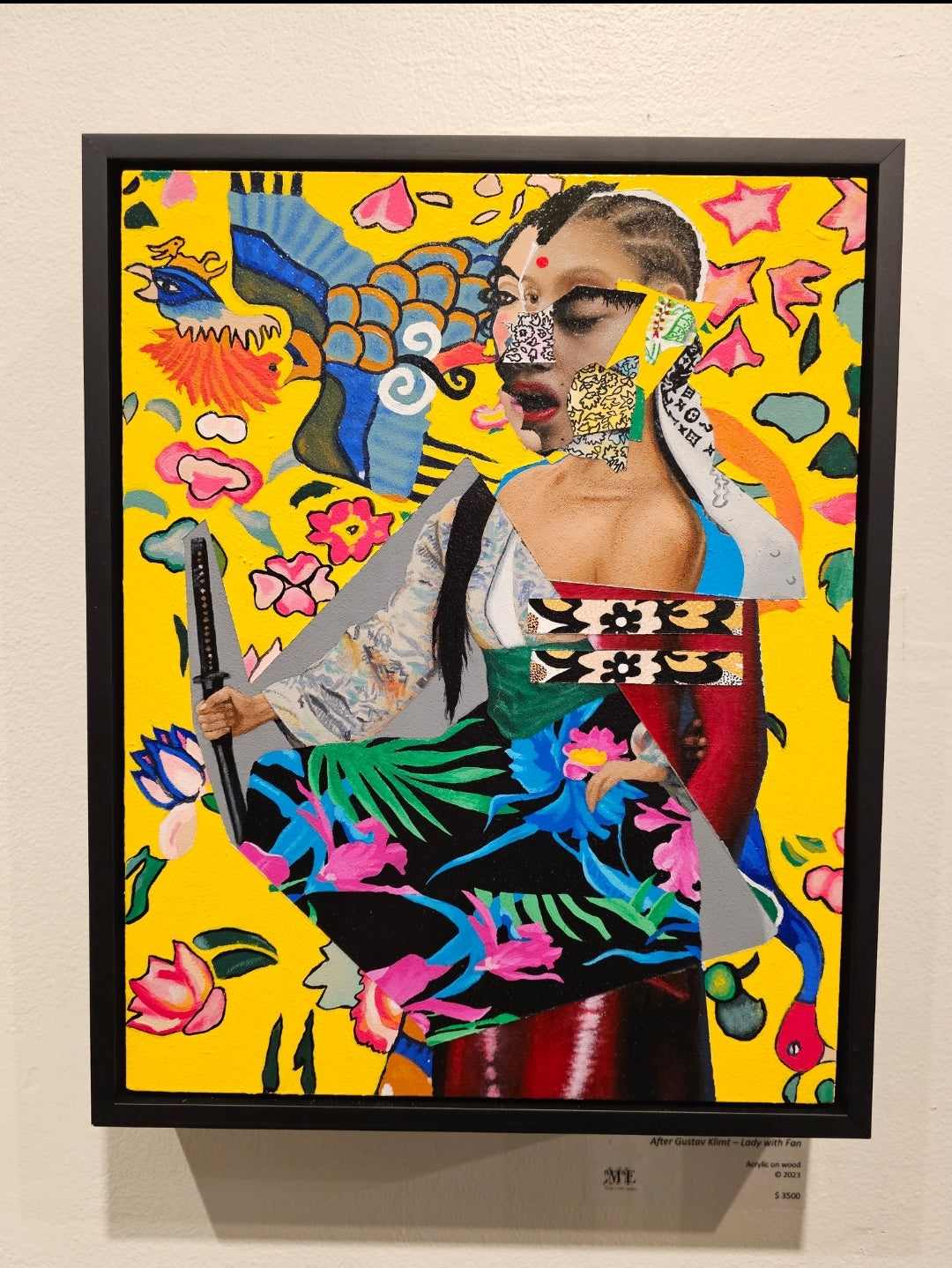 Lady with Urges - Collage Portrait – Original Acrylic Painting – Vanity Pop Series – Wall Decor by Vakseen