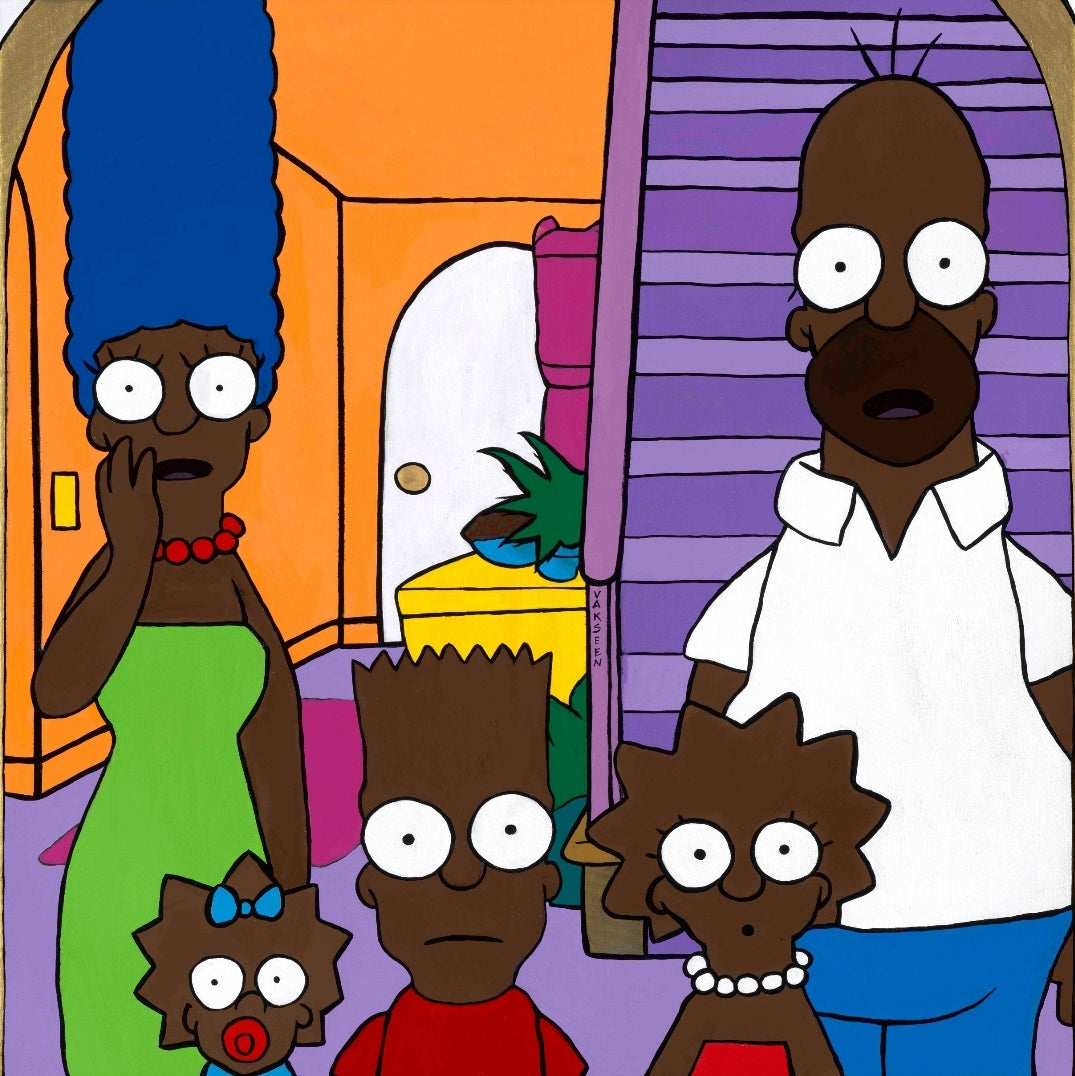 Homie NO!! - FOBP - Black Simpsons portrait art - Original Acrylic Painting - Vakseen Art