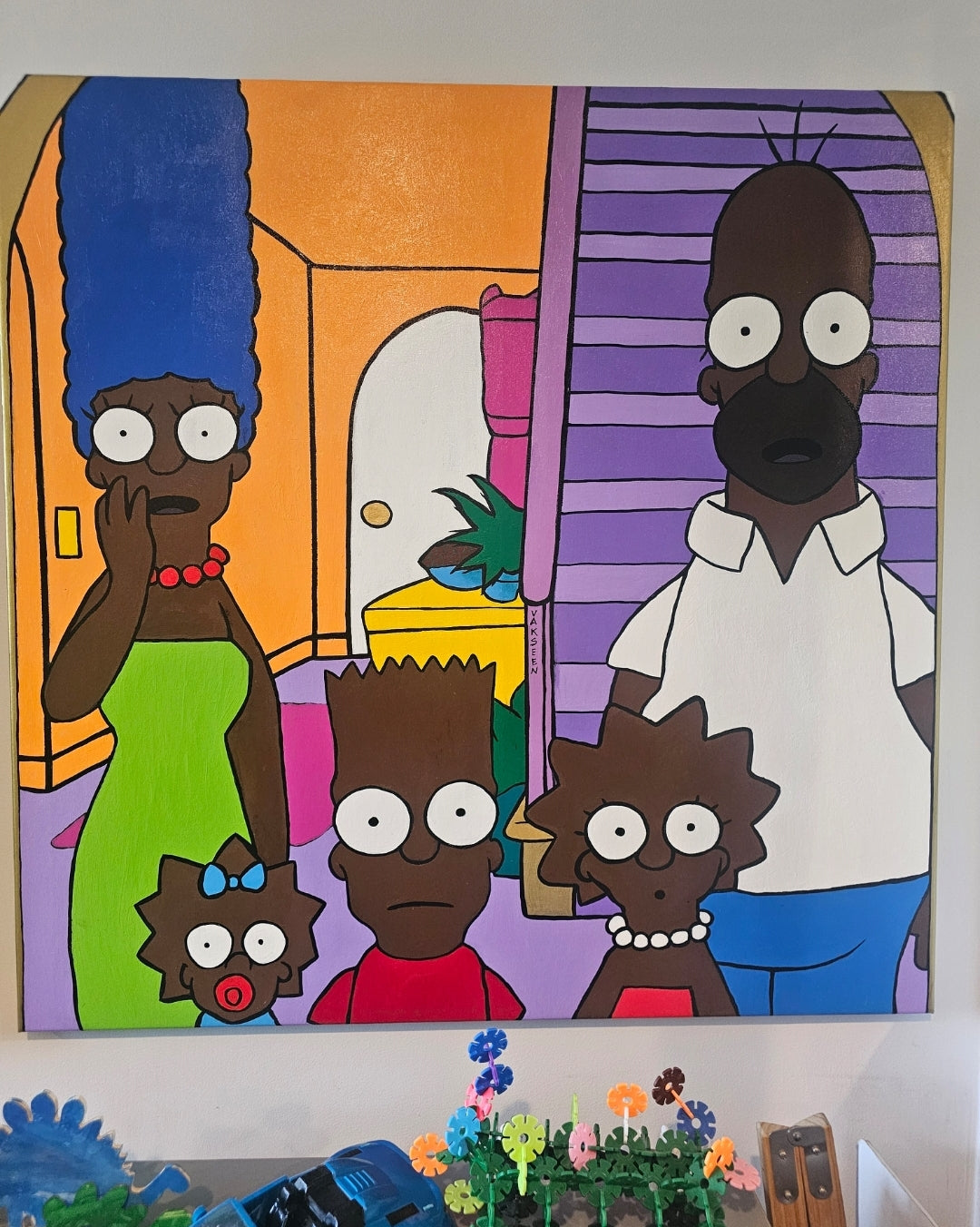 Homie NO!! - FOBP - Black Simpsons portrait art - Original Acrylic Painting - Vakseen Art