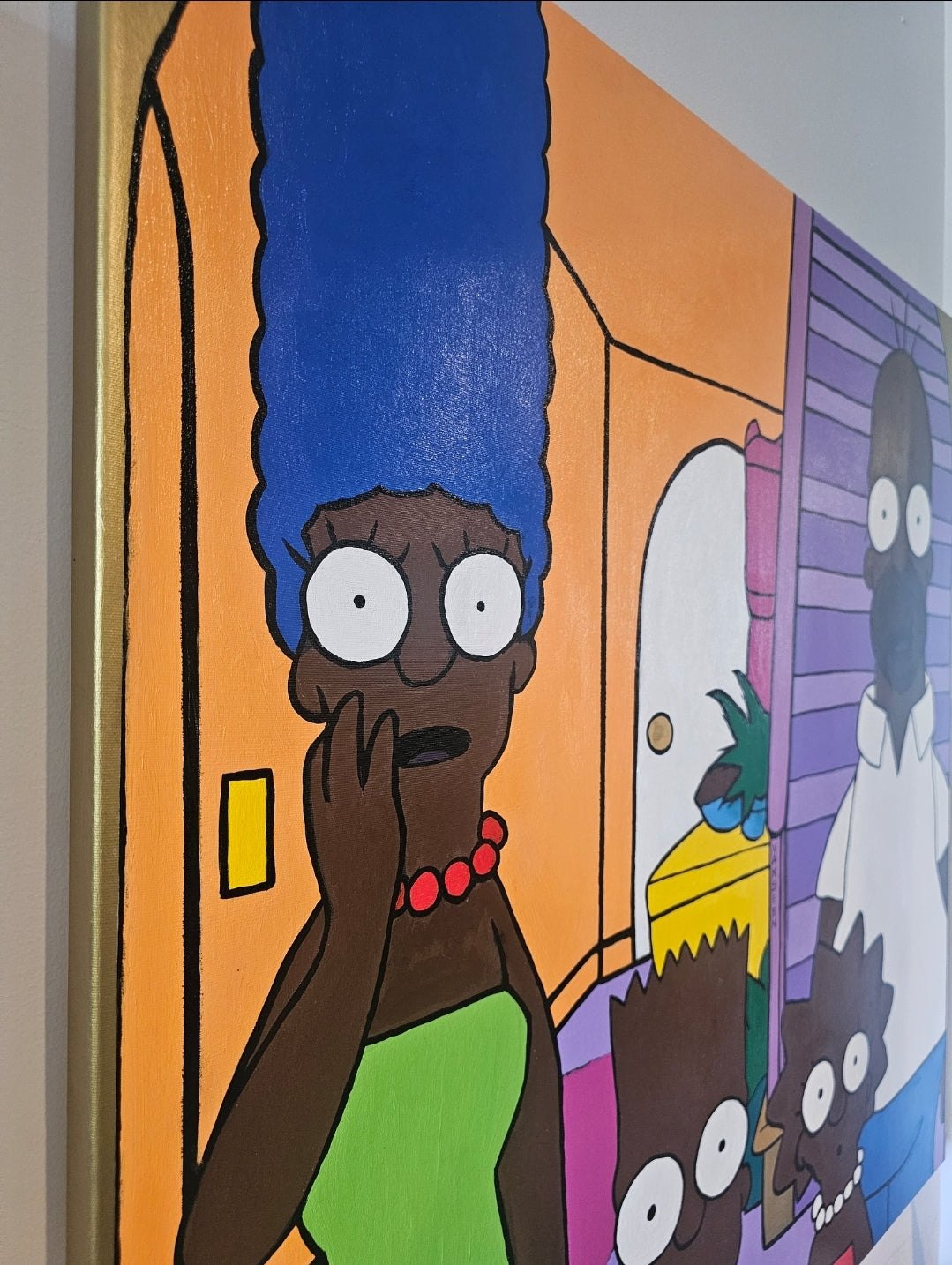 Homie NO!! - FOBP - Black Simpsons portrait art - Original Acrylic Painting - Vakseen Art