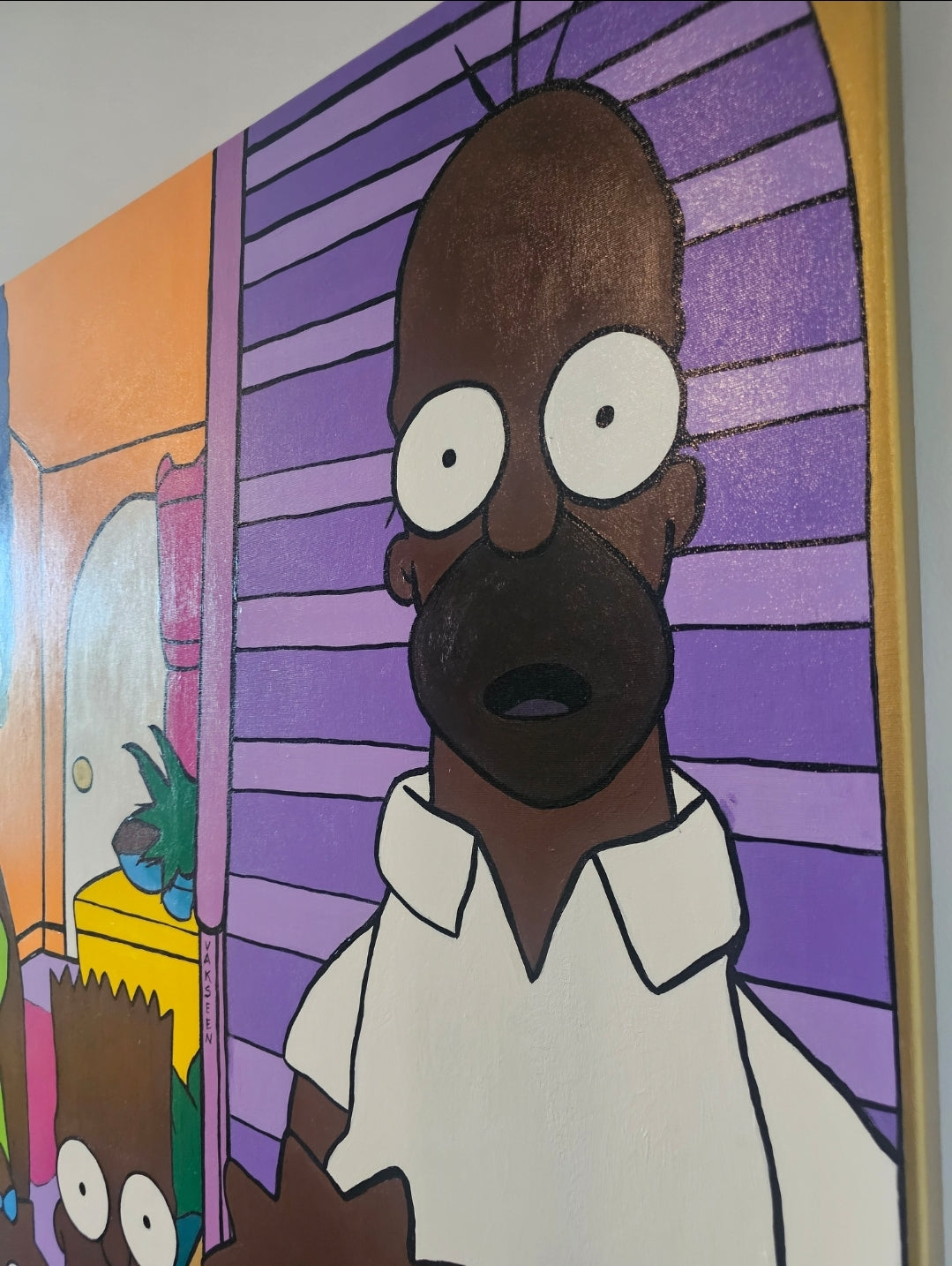 Homie NO!! - FOBP - Black Simpsons portrait art - Original Acrylic Painting - Vakseen Art