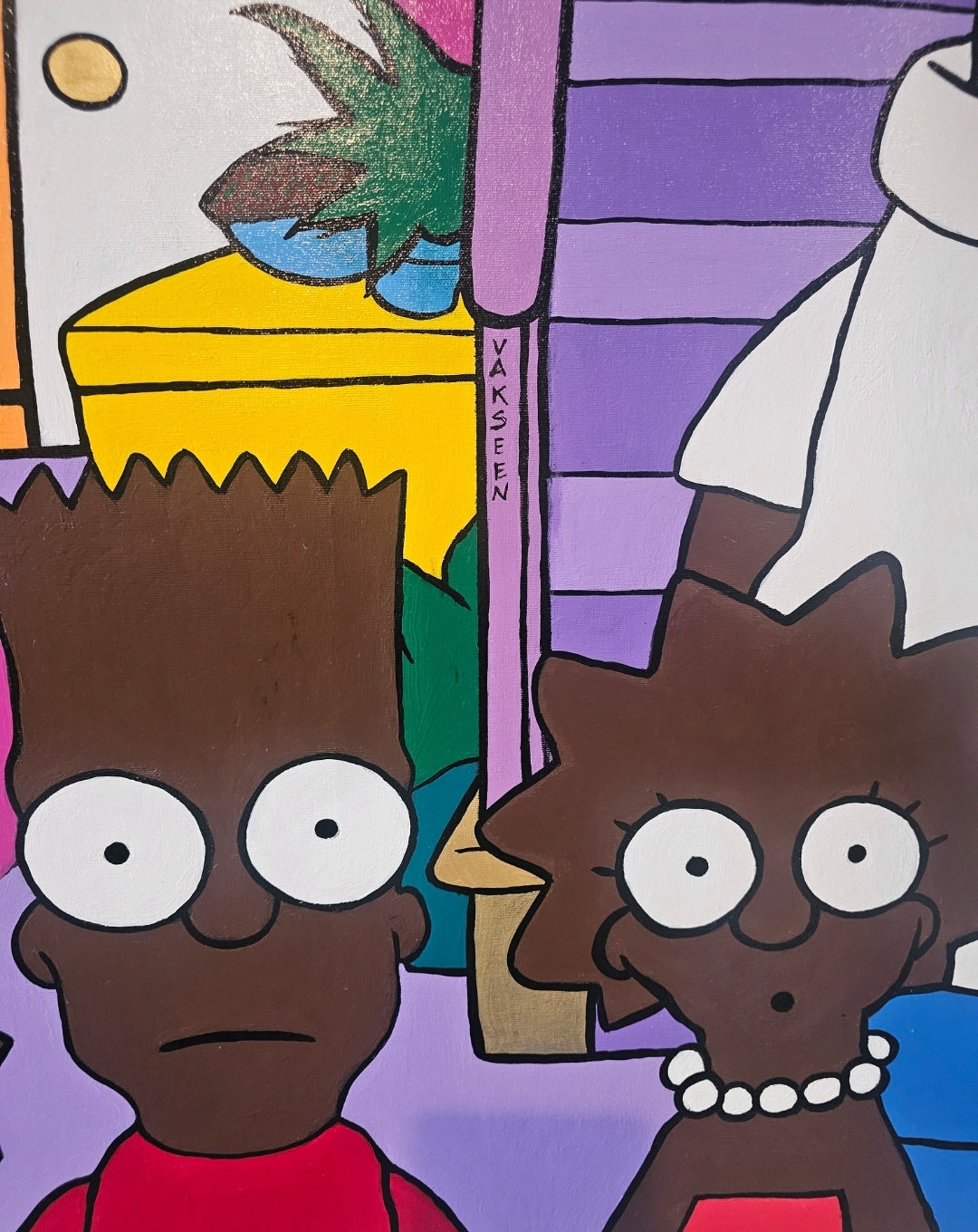Homie NO!! - FOBP - Black Simpsons portrait art - Original Acrylic Painting - Vakseen Art