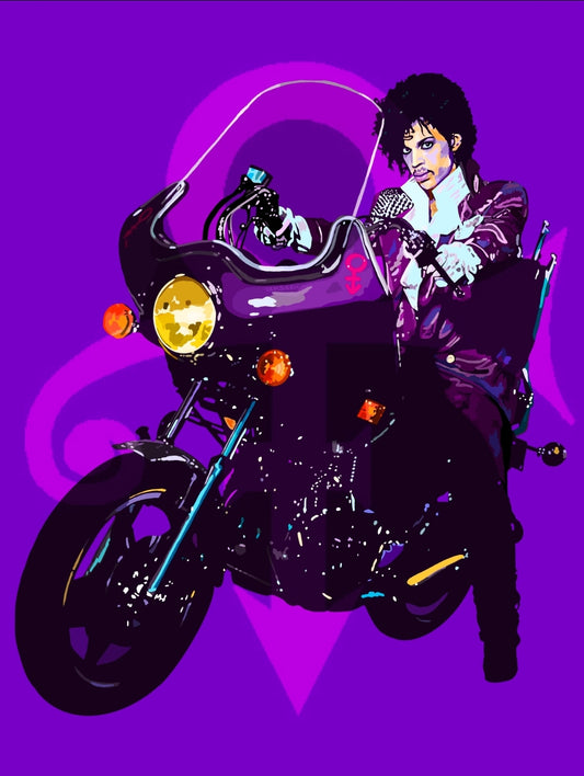 Purple Reign - Prince-Inspired Limited Edition Hand-Embellished Canvas Giclée – Wall Art by Vakseen