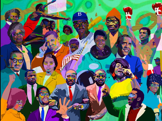 American Royalty - Civil Rights leaders portrait art - Limited Edition Giclee Art Prints - Vakseen Art