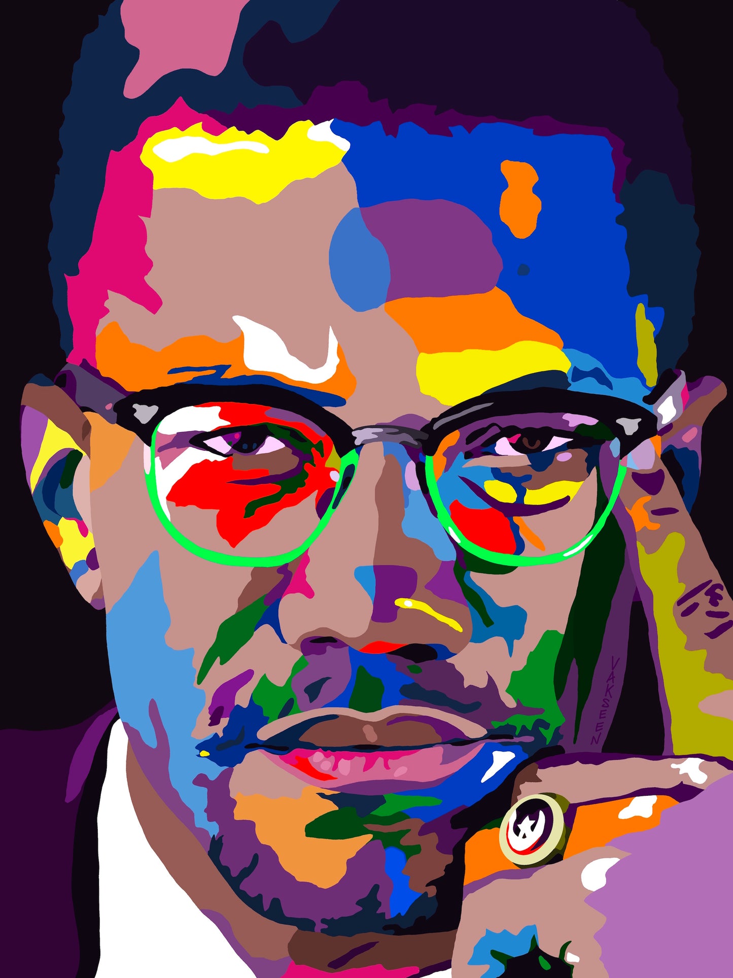 By Any Means, Malcolm X portrait by Vakseen from the Legends Only series
