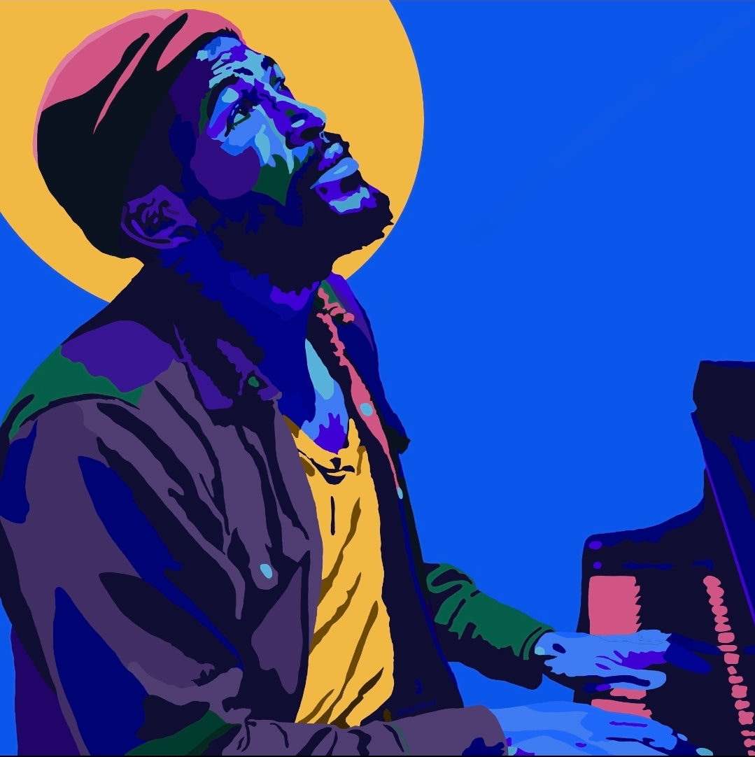 What’s Goin On Marvin Gaye-inspired hand-embellished square canvas art by Vakseen