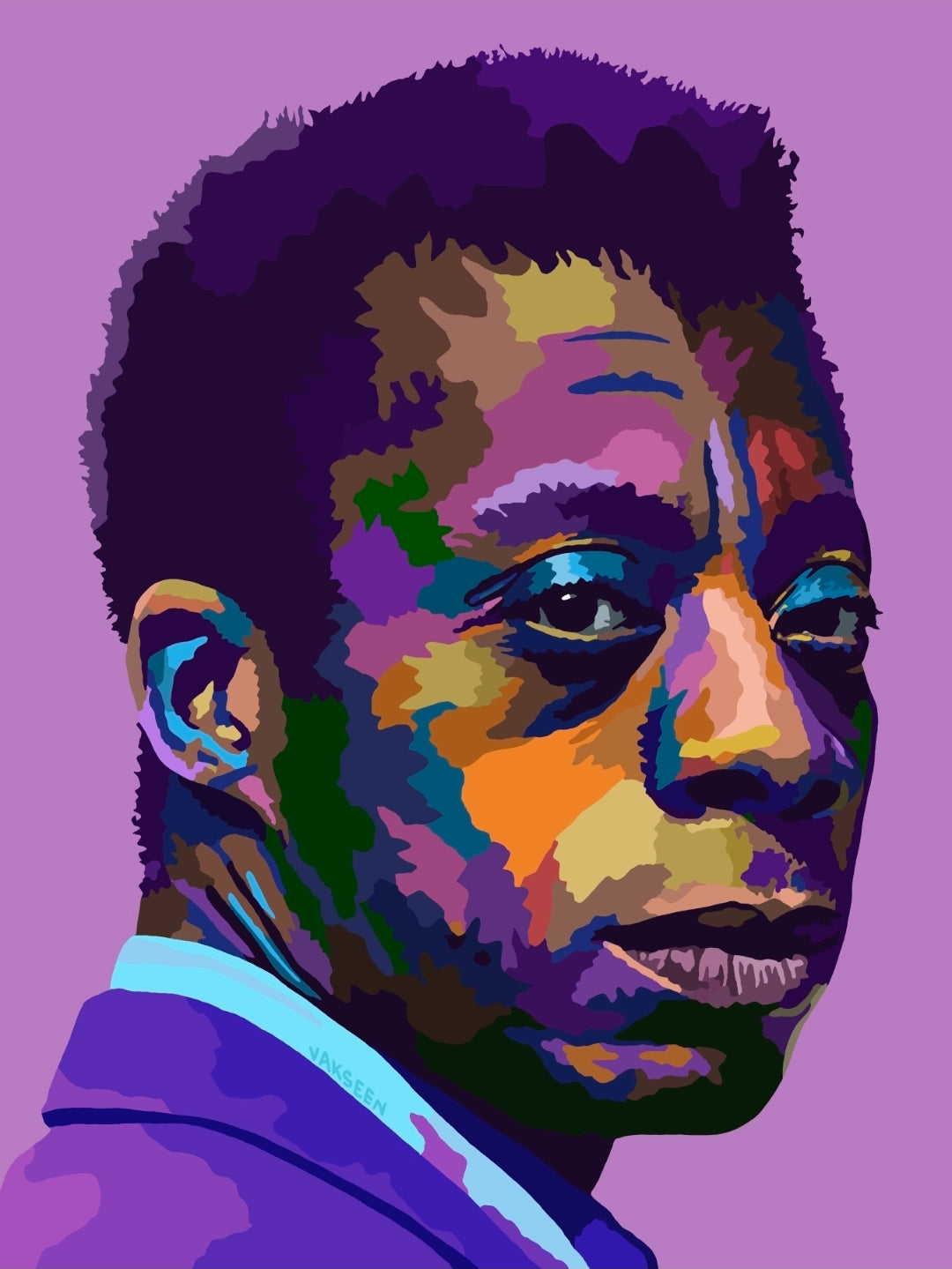 Native Son by Vakseen, a colorful portrait of James Baldwin from the Legends Only series.