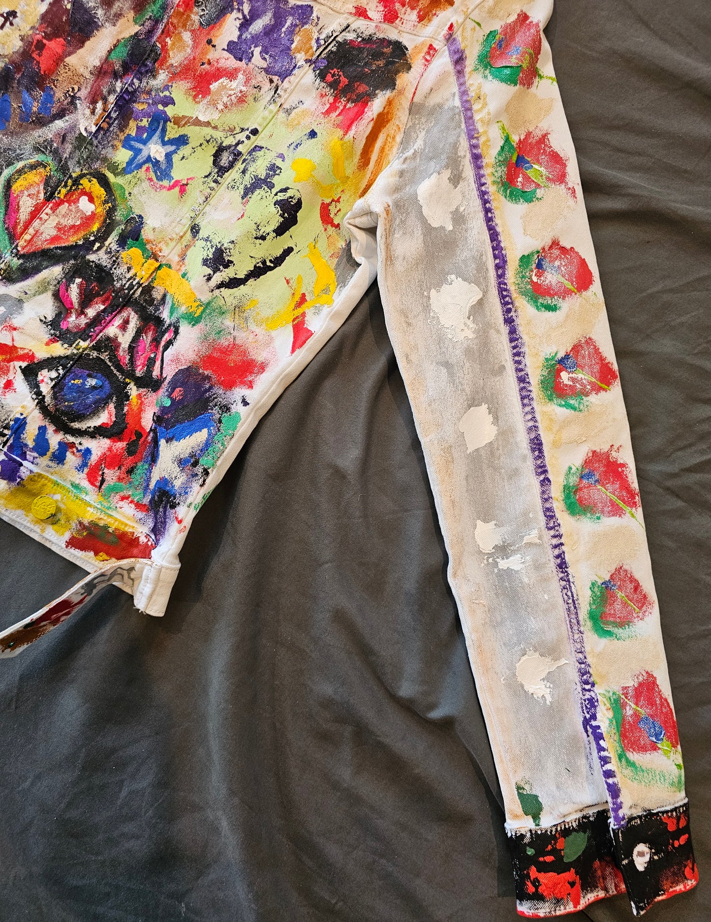 Heart in the Paint 2 Jacket - Original 1/1 Unisex Jacket - Custom Art Shirt & Apparel - Vakseen Art