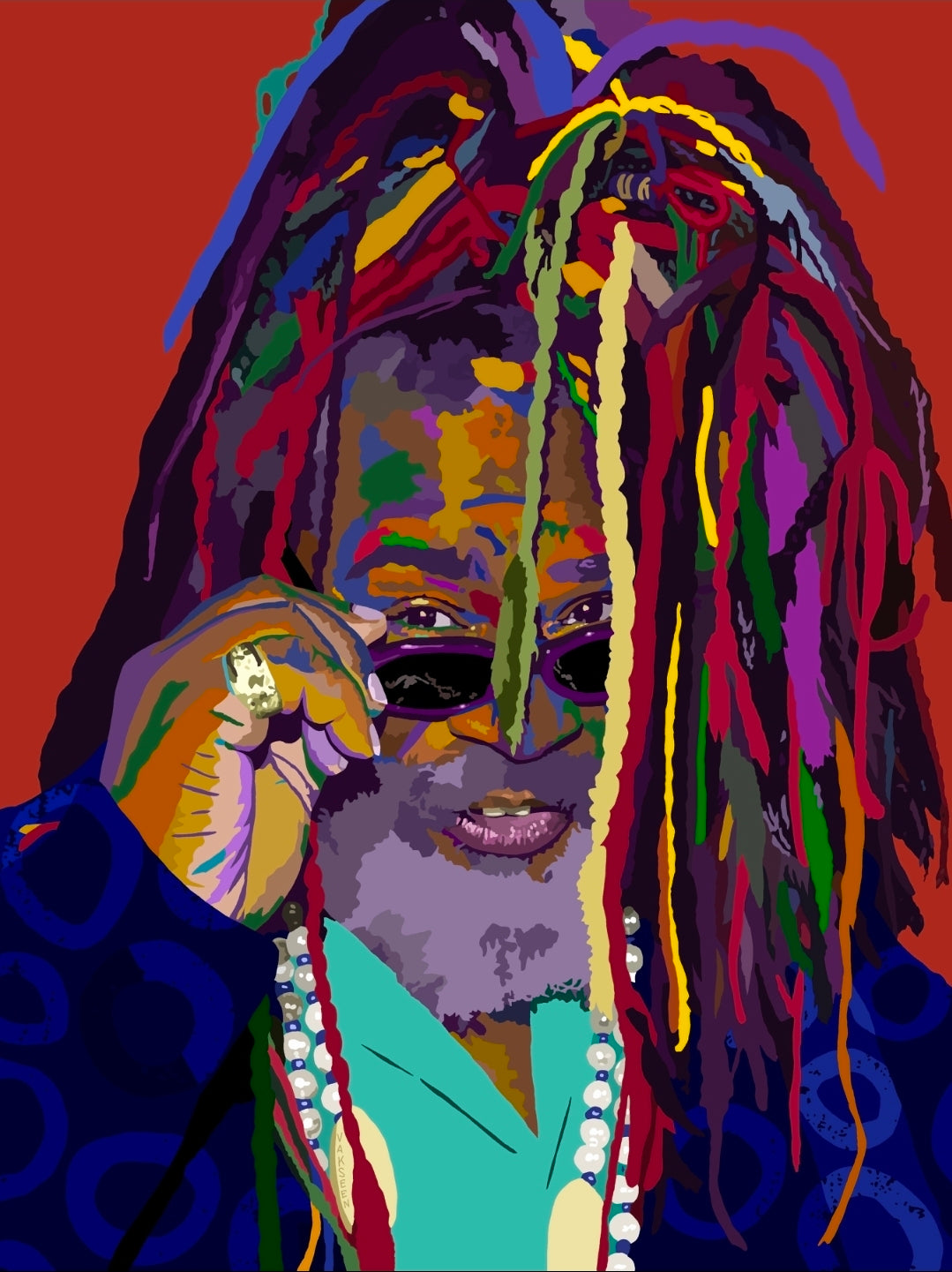 Dr. Funkenstein – George Clinton-Inspired Limited Edition Giclée Art Print – Wall Decor by Vakseen