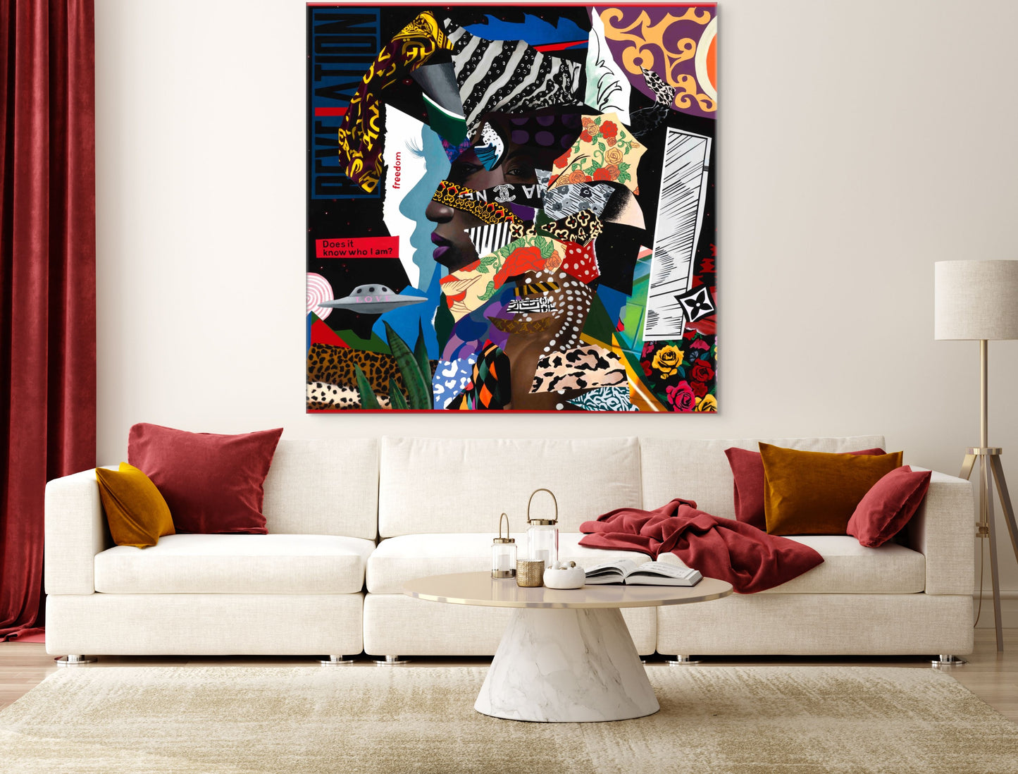 What Is Love? - Collage Portrait – Original Acrylic Painting – Vanity Pop Series – Wall Decor by Vakseen