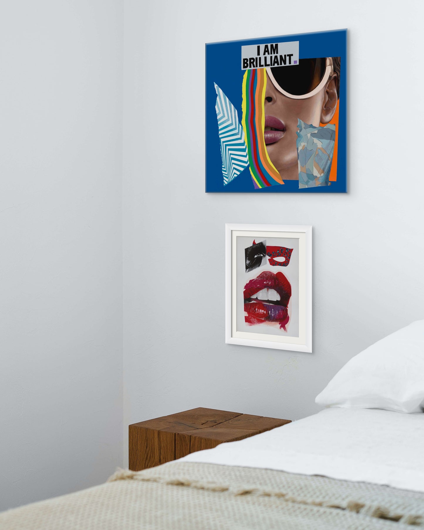 And She Shined. - Collage Portrait – Original Acrylic Painting – Vanity Pop Series – Wall Decor by Vakseen