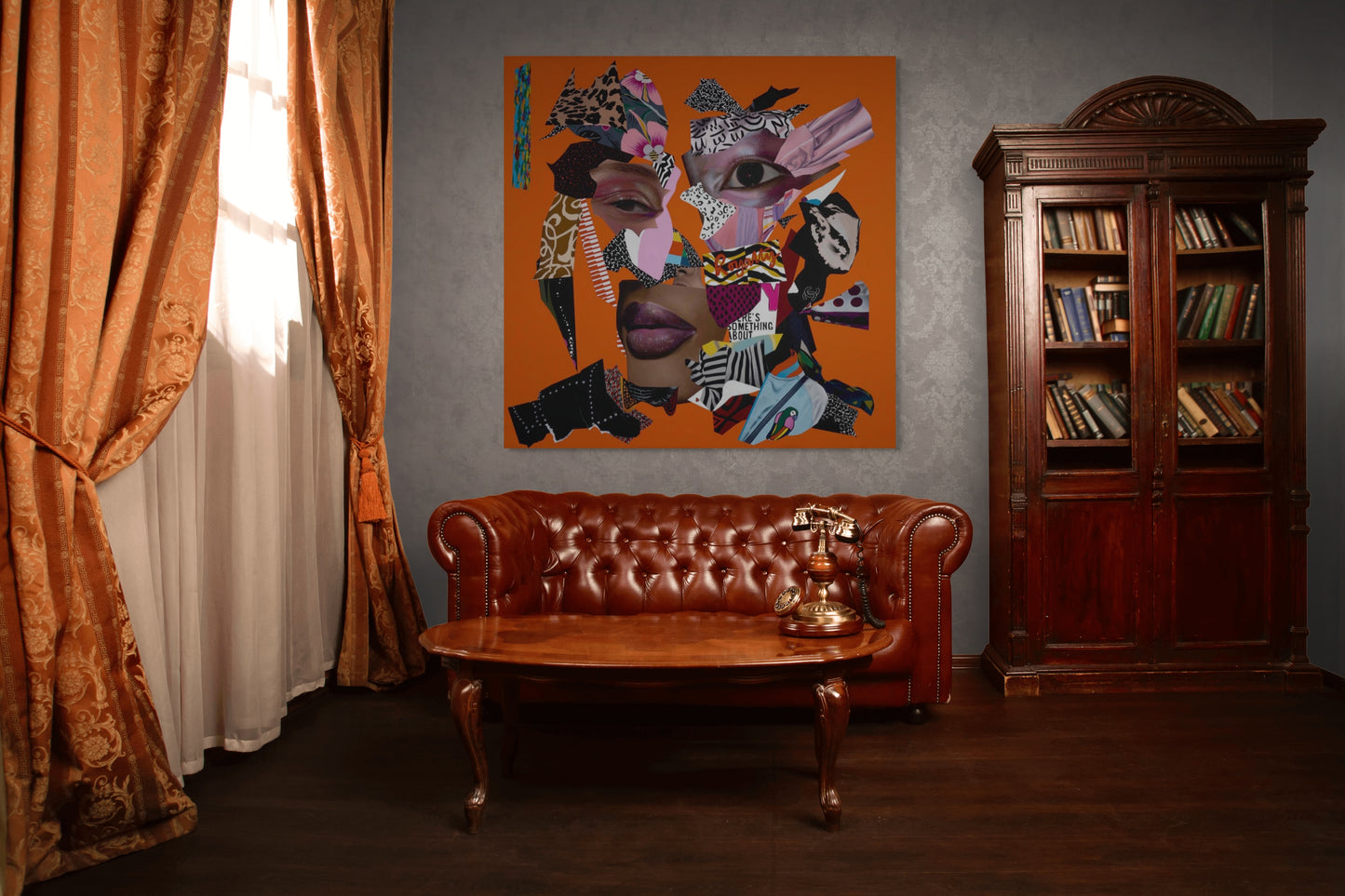 She Dreams - Collage Portrait – Original Acrylic Painting – Vanity Pop Series – Wall Decor by Vakseen
