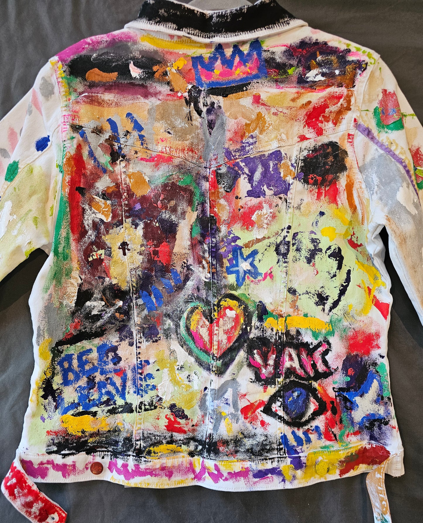 Heart in the Paint 2 Jacket - Original 1/1 Unisex Jacket - Custom Art Shirt & Apparel - Vakseen Art