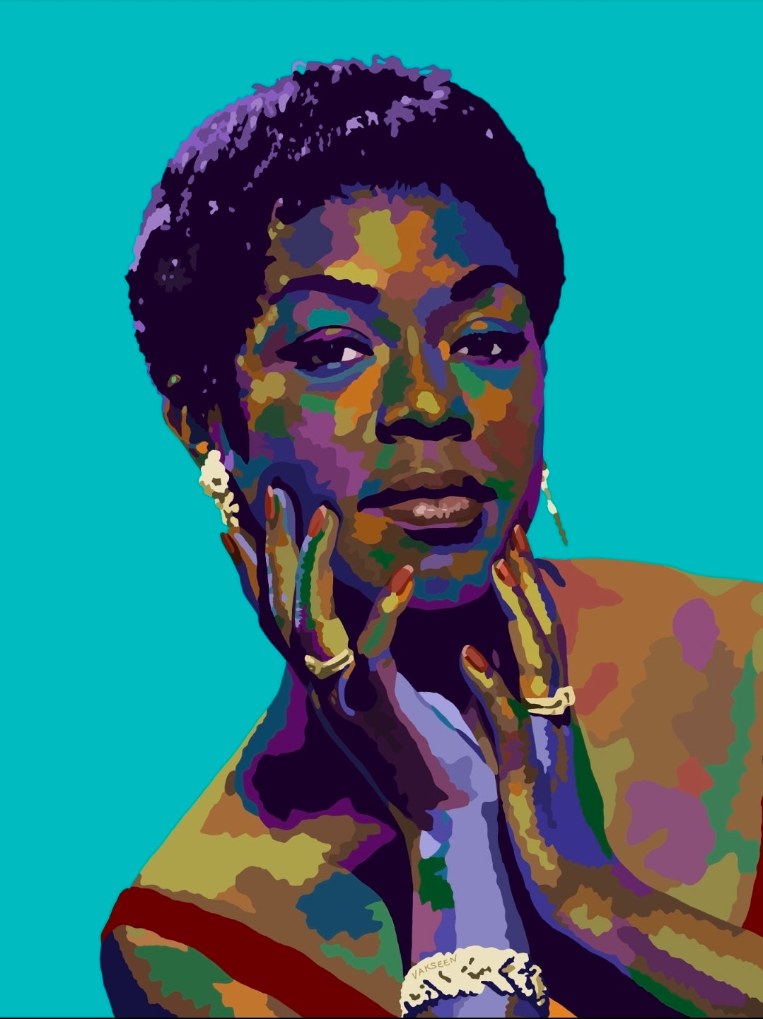 Sassy by Vakseen, a colorful portrait of Sarah Vaughan from the Legends Only series.