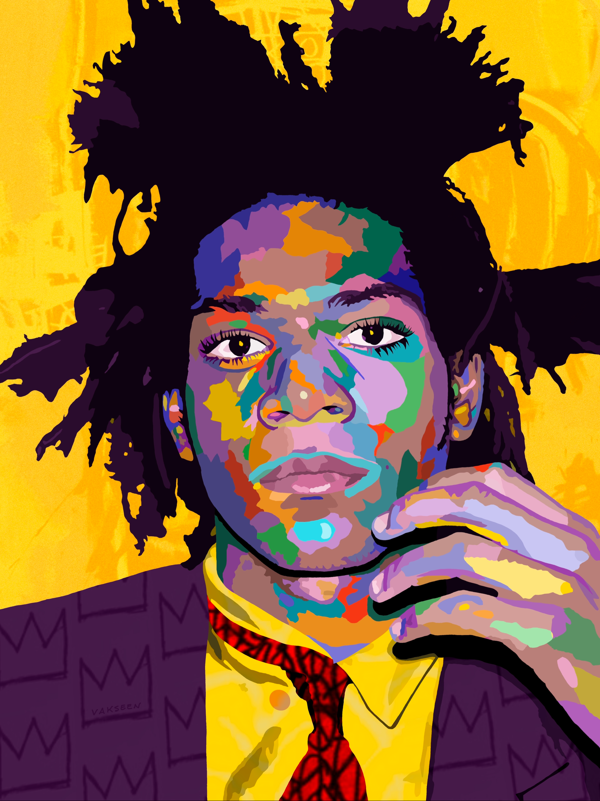 I Am An Artist - Jean-Michel Basquiat Portrait - Limited Edition Giclee Art Print & Wall Decor - Vakseen Art