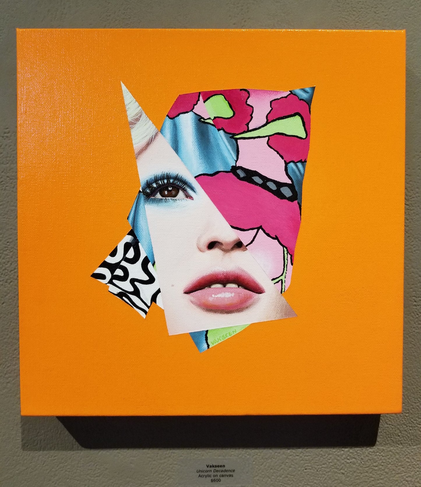 Abstract portrait Art - Vanity Pop - Collage Portrait - Original Acrylic Painting & Wall Decor - Vakseen Art