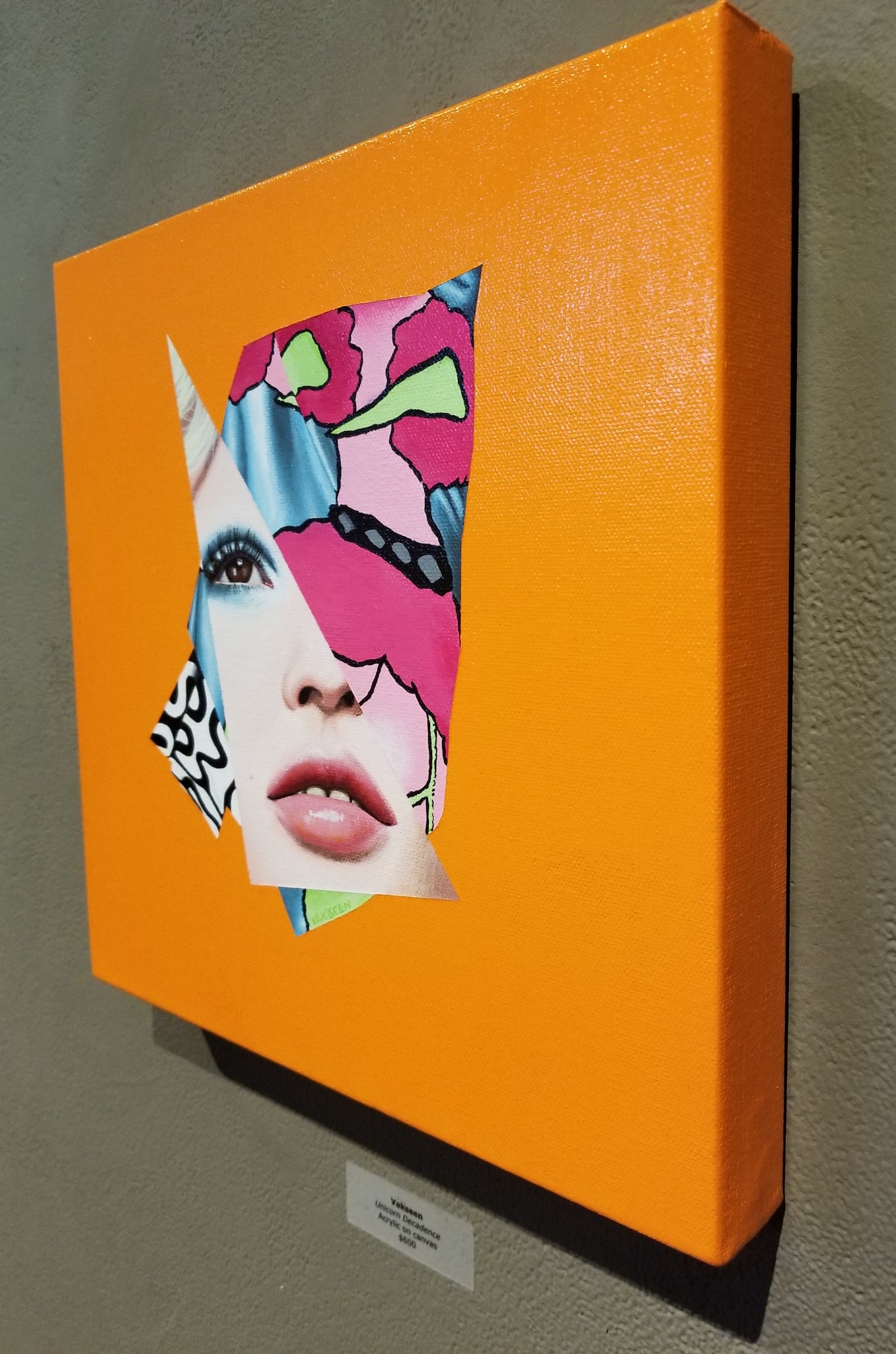 Abstract portrait Art - Vanity Pop - Collage Portrait - Original Acrylic Painting & Wall Decor - Vakseen Art