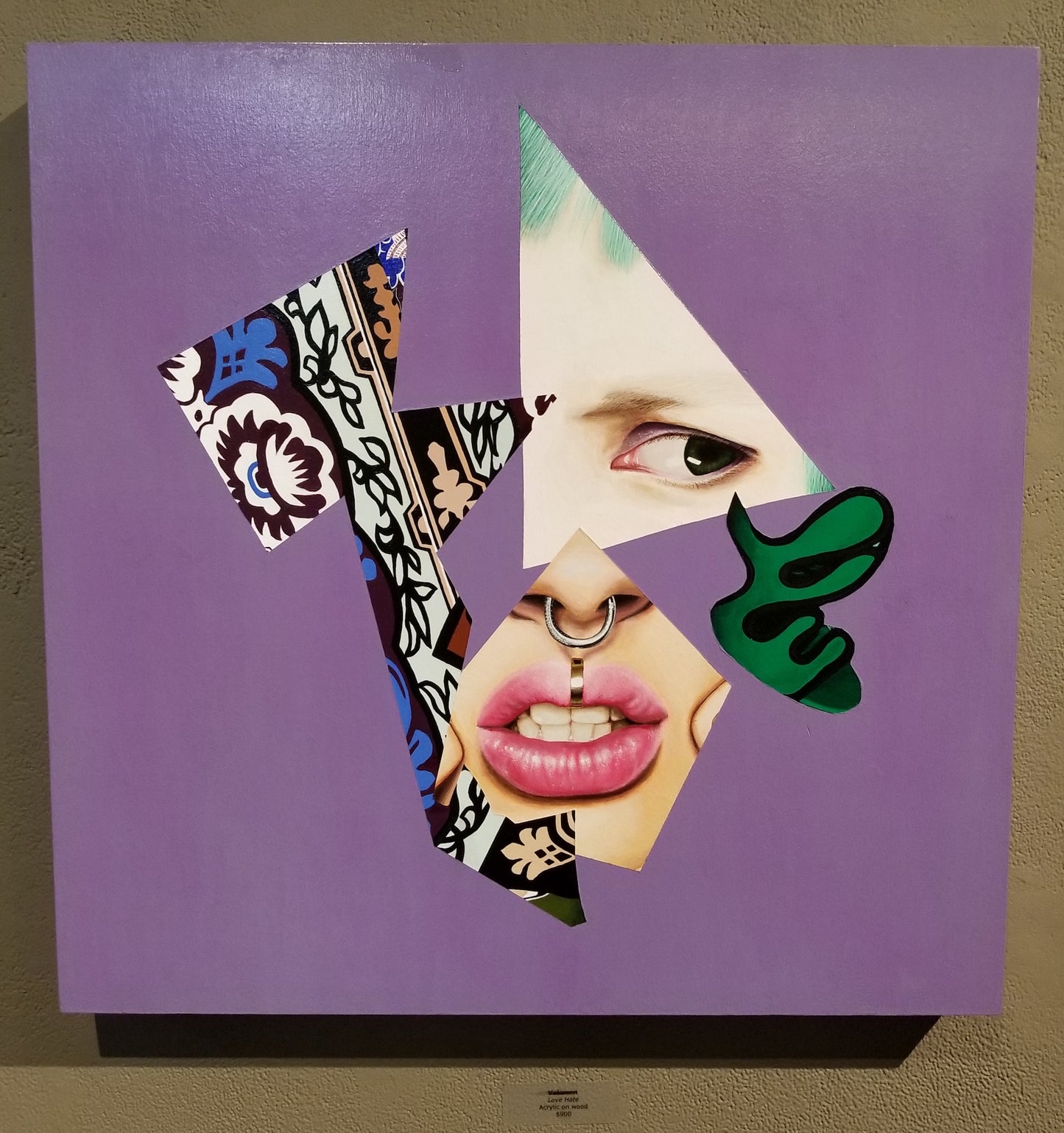 Love Hate - Collage Portrait – Original Acrylic Painting – Vanity Pop Series – Wall Decor by Vakseen