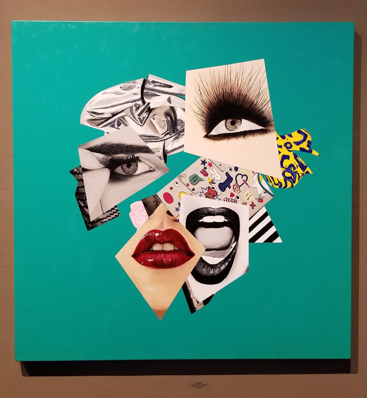 Abstract portrait Art - Vanity Pop - Collage Portrait - Original Acrylic Painting & Wall Decor - Vakseen Art