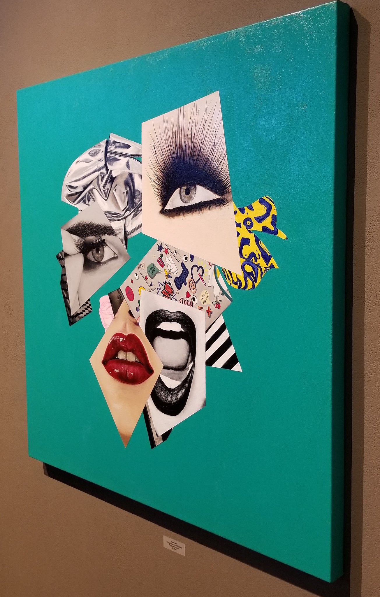 Abstract portrait Art - Vanity Pop - Collage Portrait - Original Acrylic Painting & Wall Decor - Vakseen Art