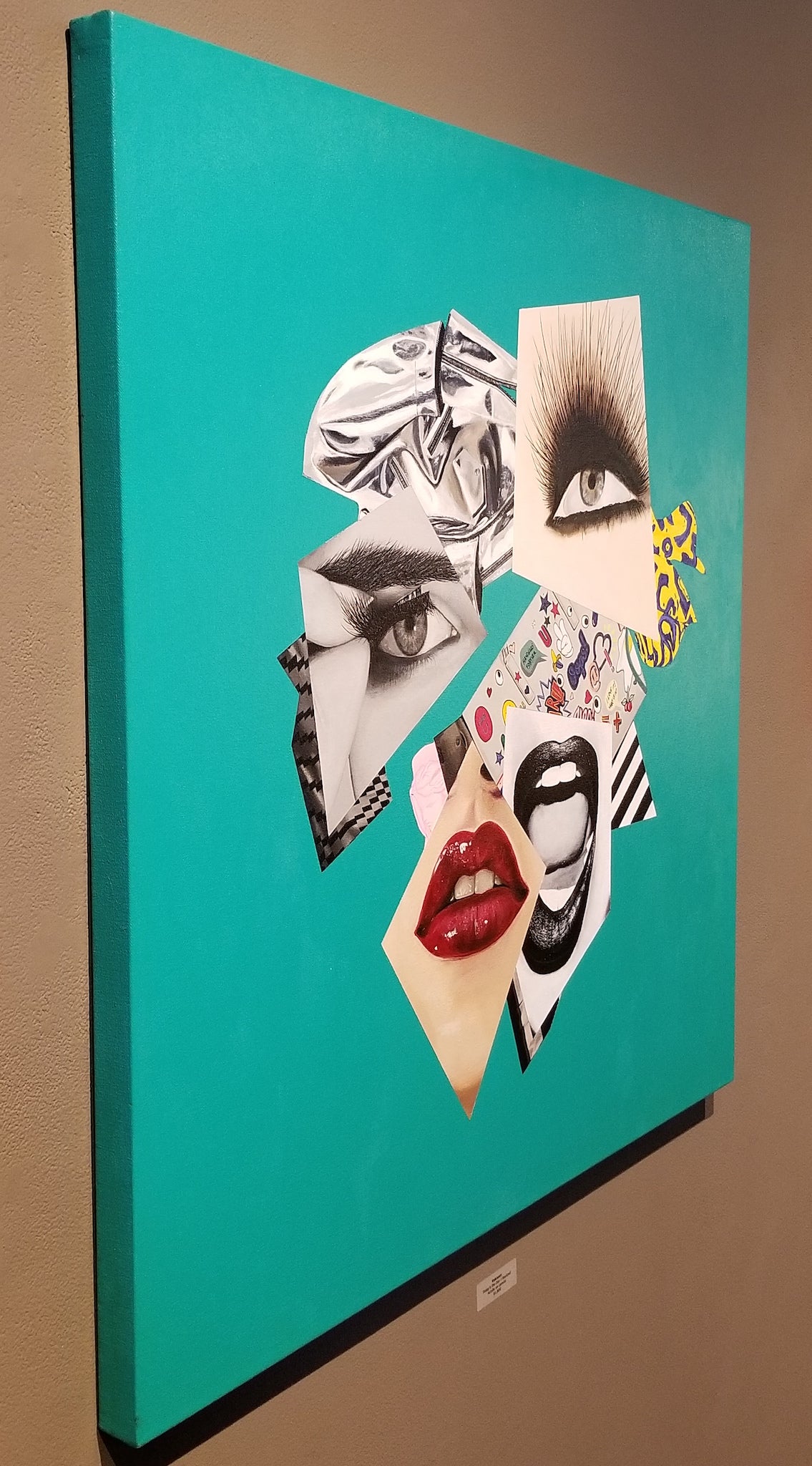 Abstract portrait Art - Vanity Pop - Collage Portrait - Original Acrylic Painting & Wall Decor - Vakseen Art