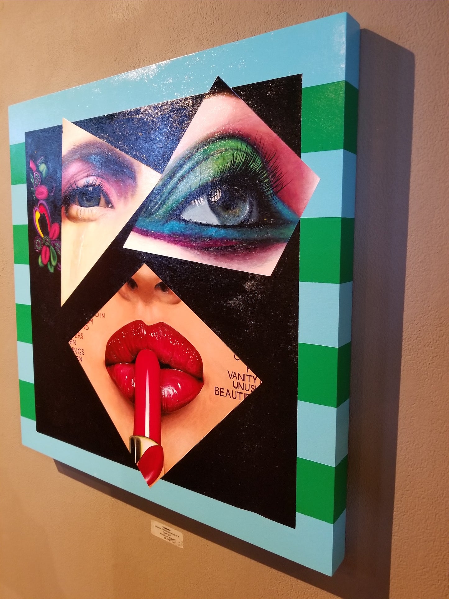 Abstract portrait Art - Vanity Pop - Collage Portrait - Original Acrylic Painting & Wall Decor - Vakseen Art