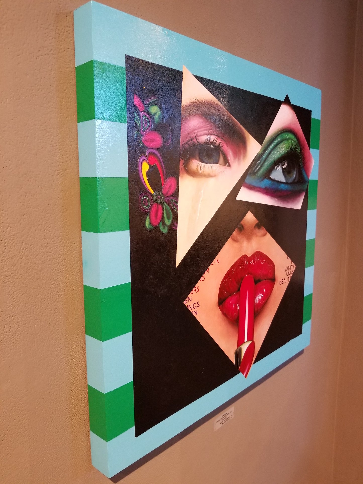 Abstract portrait Art - Vanity Pop - Collage Portrait - Original Acrylic Painting & Wall Decor - Vakseen Art