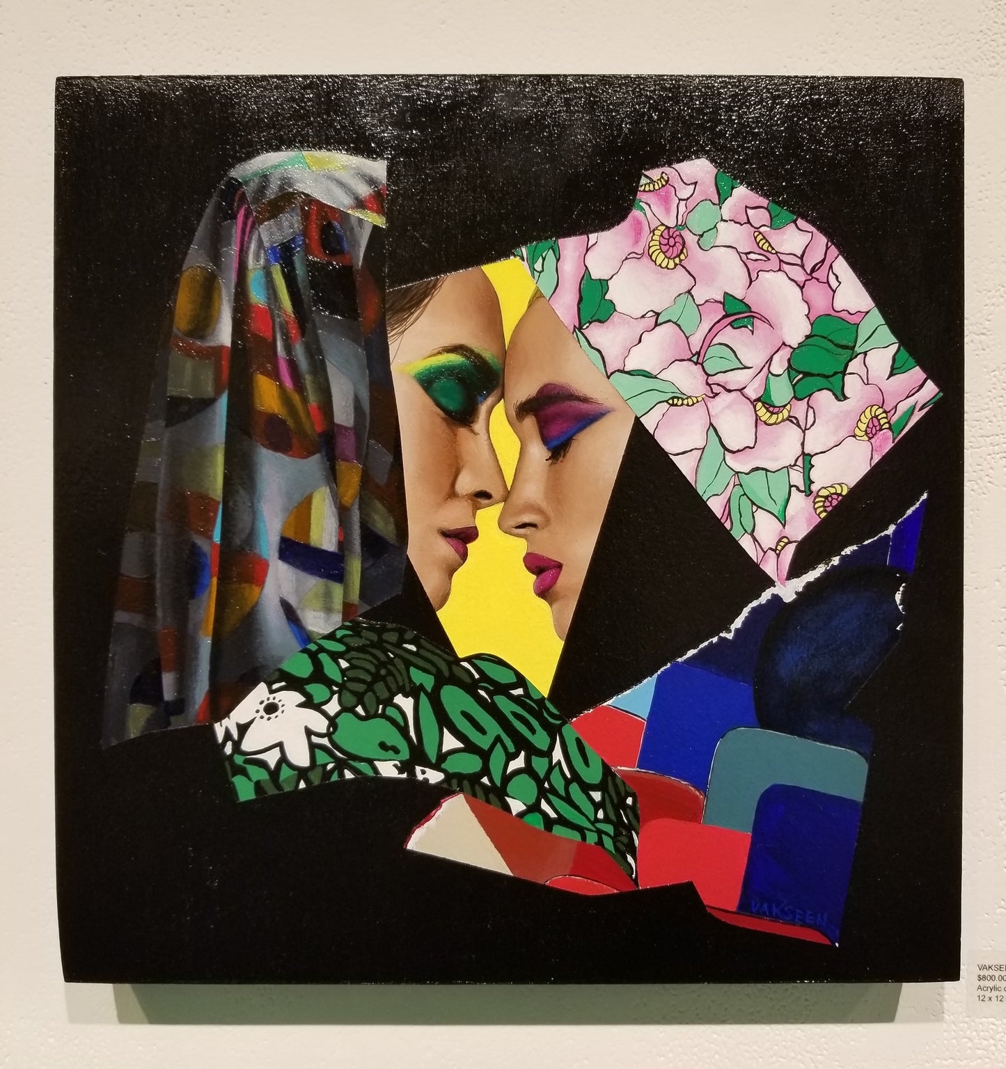 Intricate Mesh - Collage Portrait – Original Acrylic Painting – Vanity Pop Series – Wall Decor by Vakseen