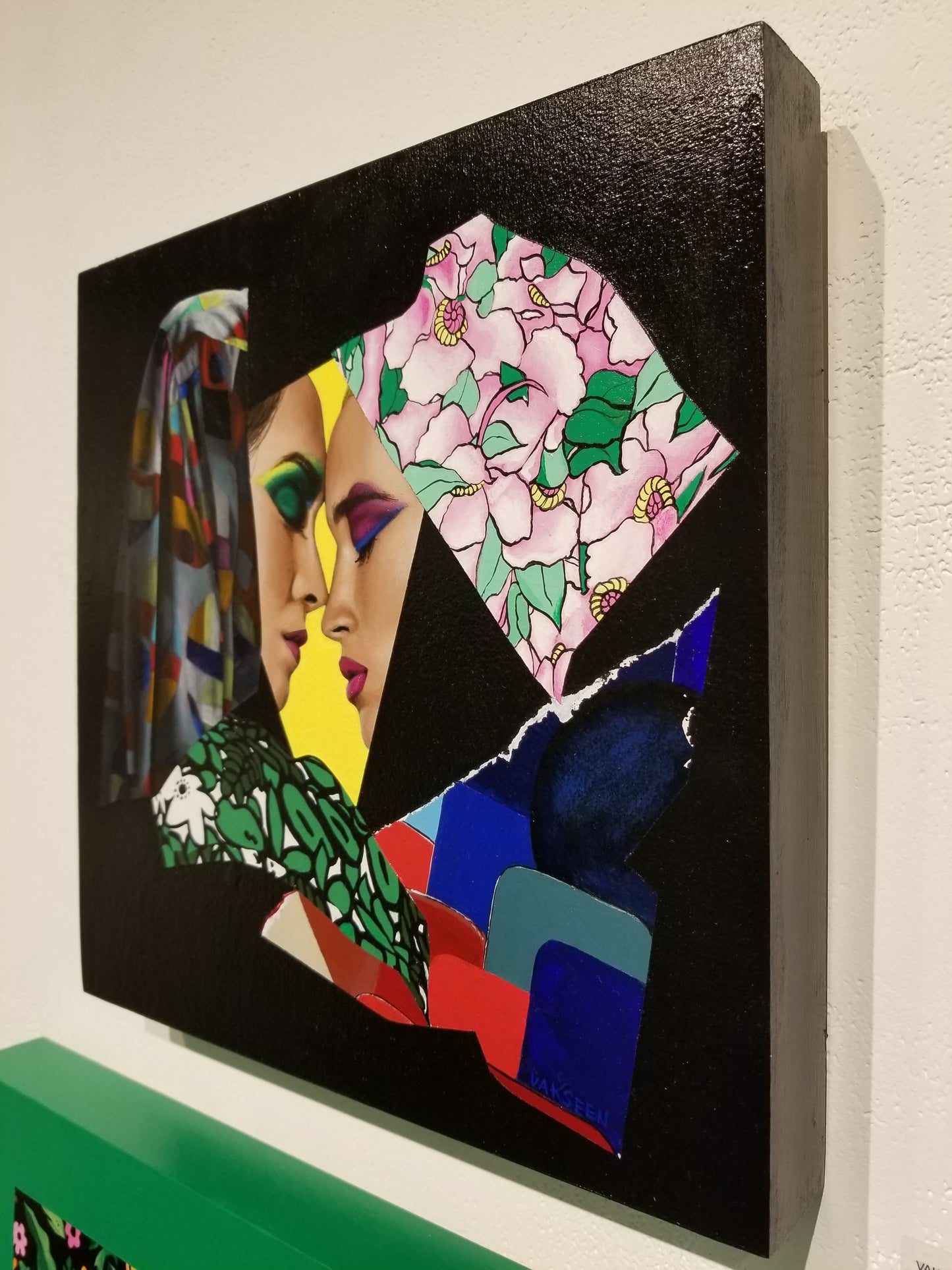 Intricate Mesh - Collage Portrait – Original Acrylic Painting – Vanity Pop Series – Wall Decor by Vakseen