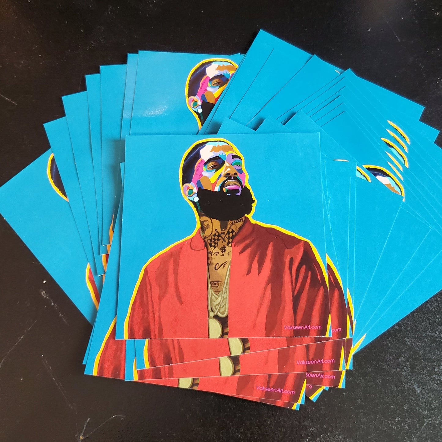 Nothin Like U- Nipsey Hussle portrait art - Custom Art Stickers for Laptops & Wall Decor - Vakseen Art