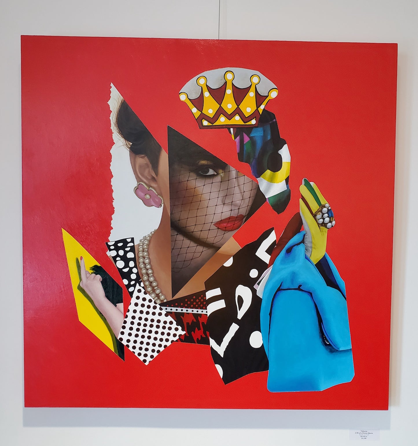A Bit of A Drama Queen - Collage Portrait – Original Acrylic Painting – Vanity Pop Series – Wall Decor by Vakseen