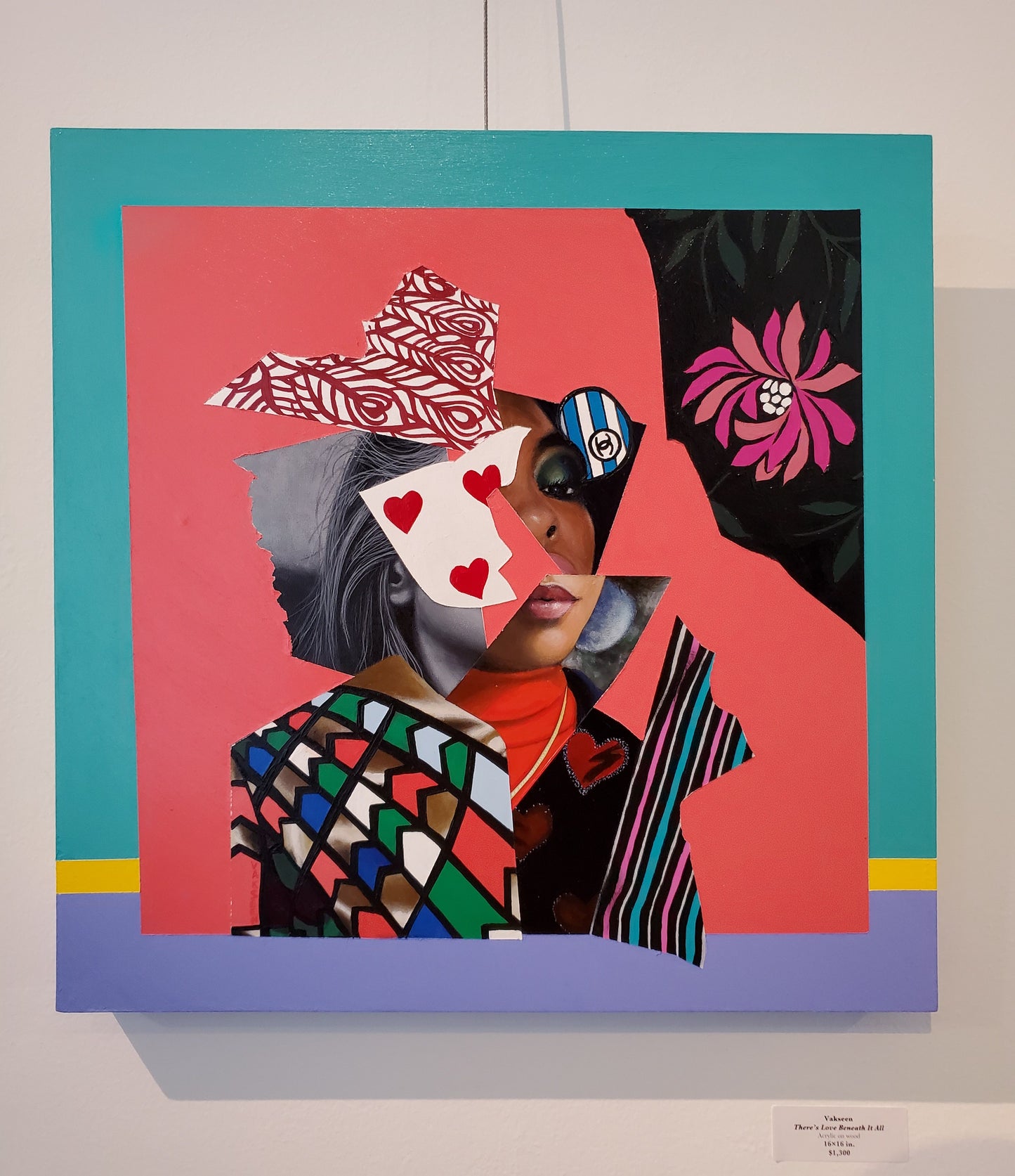 There's Love Beneath It All - Collage Portrait – Original Acrylic Painting – Vanity Pop Series – Wall Decor by Vakseen