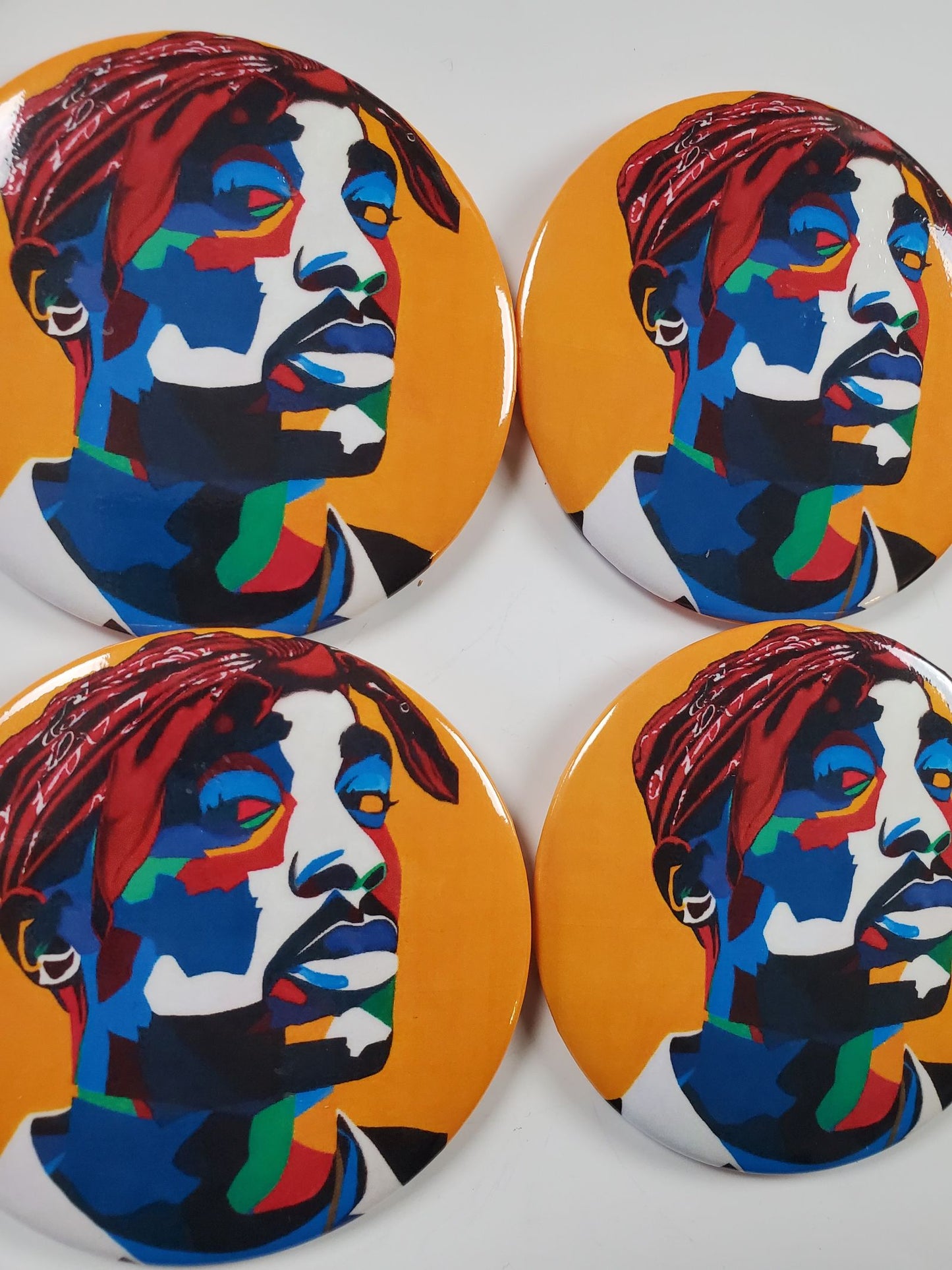 Chang3d Man - 2pac 3" buttons - Custom Pop Art Buttons for Fashion Apparel