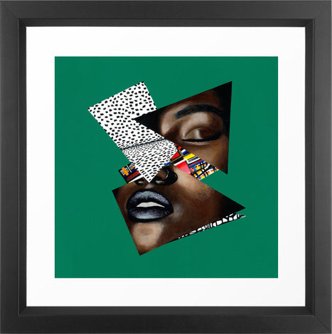 Gold Lives Inside You - Abstract portrait Art - Vanity Pop - Collage Portrait - Limited Edition Giclee Art Print - Vakseen Art