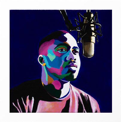 Nas portrait art - Limited Edition Giclee Art Print & Wall Decor - Vakseen Art