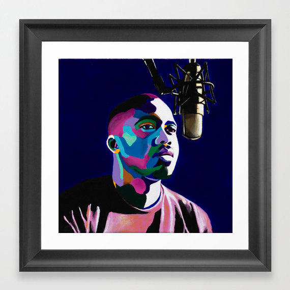 Nas portrait art - Limited Edition Giclee Art Print & Wall Decor - Vakseen Art