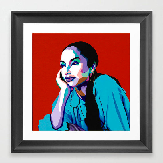 Sade portrait art - Limited Edition Giclee Print & Wall Decor - Vakseen Art